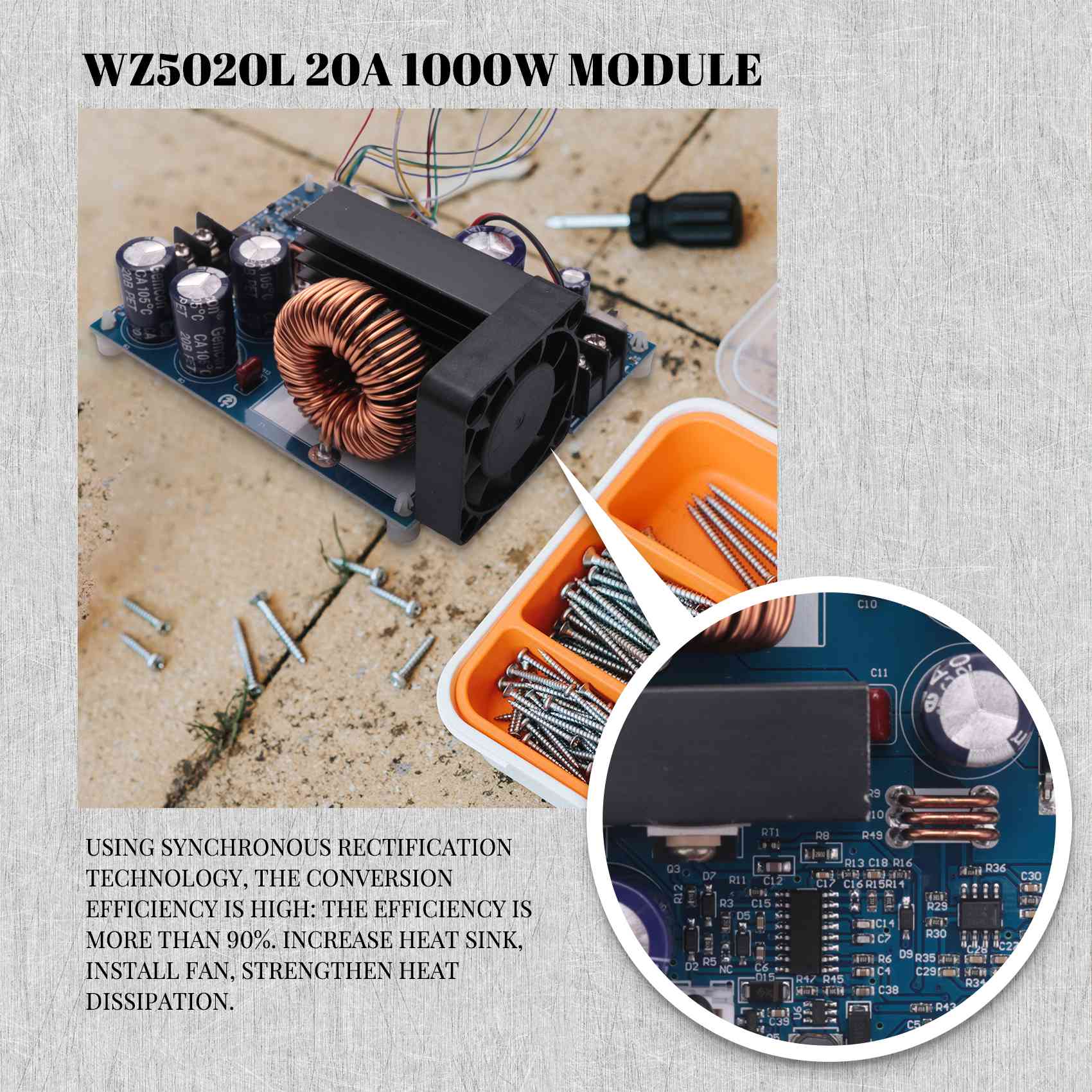 Step Down Dc Power Supply Module 1000W - AC18(Guaranteed) WZ5020L 20A 1000W DC DC